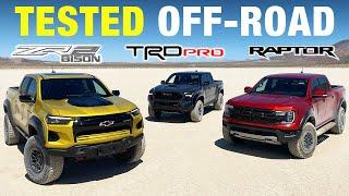 Toyota Tacoma TRD Pro vs. Ford Ranger Raptor vs. Chevy Colorado ZR2 Bison | Off-Road Comparison Test