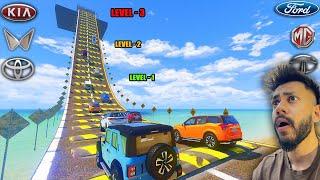 WHICH INDIAN SUV WILL CLIMB THIS HIGHEST SPEED BUMP️ LEVEL ROAD | GTA 5 ABHISHEKKZ GAMING