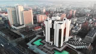 Chisinau Sunrise from drone view