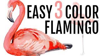 Watercolor Flamingo Step by Step Painting Tutorial