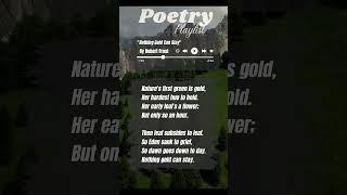 Ivy & Jay, Robert Frost "Nothing Gold Can Stay"-  #songs  #poem #shorts #fyp #reels #trending