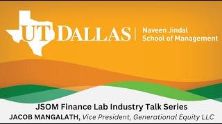 Industry Speaker Talk Series #5 with Jacob Mangalath - Vice President - Generational Equity LLC