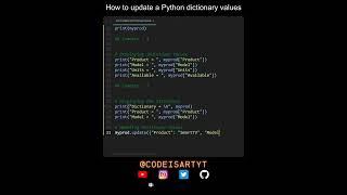 How to update a Python dictionary values in Python | Python Examples | Python Coding Tutorial