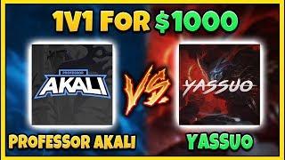 PROFESSOR AKALI VS. YASSUO 1v1 FOR $1,000! EPIC BEST OF 5 FINALE!!! - League of Legends