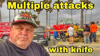 Multiple attacks with knife on Venice Beach
