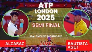 Carlos Alcaraz vs Roberto Bautista-Agut Live Scores: ATP London 2025 Semi Finals