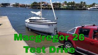 Macgregor 26 test drive, fiberglass boat restoration projects.