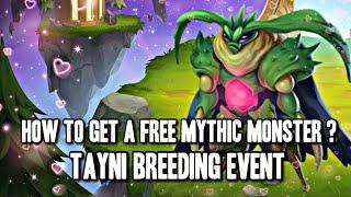 HOW TO GET A FREE MYTHIC MONSTER ? | TAYNI BREEDING EVENT ( CELLS ) ALL COMBOS  | MONSTER LEGENDS |