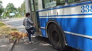 Ukraine, Cherkasy, trolleybus 1А ride from Міська Лікарня №1 to Будинок Торгівлі