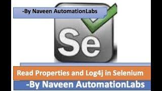 How to read properties file || Generate Logs in Selenium - using  Log4j API