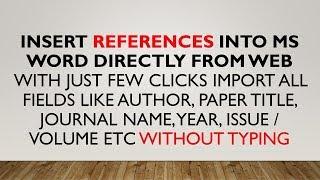 Best free reference manager for Word to import, track references & auto generate reference (2018)