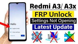 Redmi A3/ A3x : Google Frp Unlock - 2025 Latest Security - Settings Not Opening (without pc)