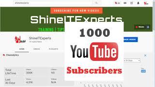 Thank You All 1000 Subscribers | SHINEITEXPERTS