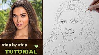 How to draw Deepika Padukone Step by Step | Drawing Tutorial | YouCanDraw