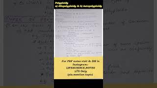 Polyploidy notes #polyploidy #allopolyploidy #autopolyploidy #genetics #genetics_notes