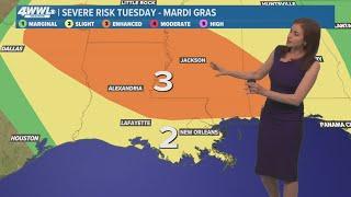 Weather Impact Alert: High winds and storms on Mardi Gras