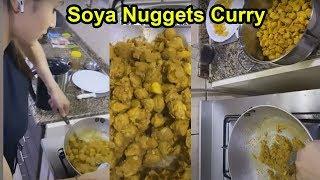 HOT Mouni Roy Cooks YUMMY Soya Nuggets Curry At Home