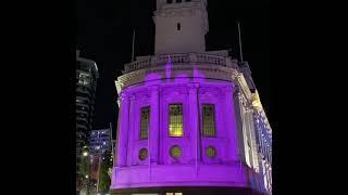Projections on Auckland Townhall Clock Tower for Elemental Akl, Auckland.