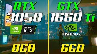 RTX 3050 vs. GTX 1660 Ti | Test in 8 Games