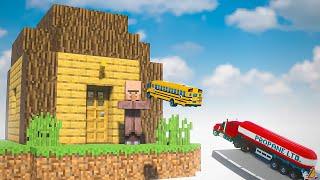 CARS VS Minecraft House  TEARDOWN