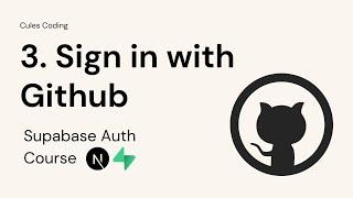 3. How to add Github OAuth in Nextjs with Supabase | Server Component | Server Action | Github Login