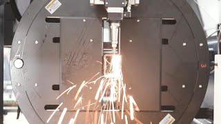 3000W Two Chucks Enclosed Metal Tube Laser Cutting Machine | Morn Laser