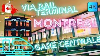 MONTREAL, CANADA  – RAILWAY TERMINAL – GARE CENTRALE – 4K WALK