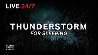  Thunderstorm Sounds for Sleeping - Dimmed Screen | Strong Rain and Thunder - Deep Sleep Sounds