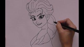 Рисуем Эльзу. Draw Elsa.