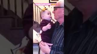 Cute baby kissing grandpa#shorts #viralshorts #funnybabies #funnybabies #youtubeshorts