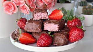 Как это Вкусно! Клубничный ПП Баунти - Полезный Рецепт Кокосовый Батончик без Выпечки и Сахара