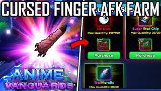 How To AFK Farm Cursed Finger In Anime Vanguards Update 1!