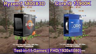 Ryzen 7 5800X3D vs Core i9 13900K + RTX 4090 - Test in 11 Games | FHD(1920x1080)