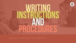 Writing Instructions and Procedures