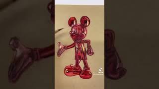 Shiny red Mickey Mouse drawing!