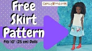 Free Doll Clothes Sewing Patterns: Creatable World Free Doll Clothes Pattern & Tutorial for Skirt