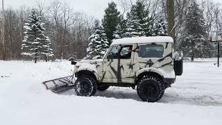 PLOWING SNOW With Suzuki Samurai! @Hwy83SUZUKI