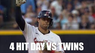 Tyler Freeman Goes 4 for 4 with 3 RBI and a Steal vs Twins!!