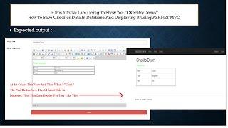 "CKeditor Demo" | Save ckeditor Data In Database and Displaying It | Part-1