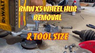 BMW X5 WHEEL HUB REMOVAL & TOOLS SIZE