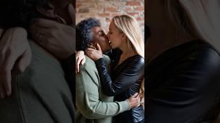 A beautiful young woman and an older black lesbian kiss!!!  #agegap #interracial #kissing #lesbian