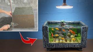 Very Easy - Build a Beautiful Aquarium Just from Cement