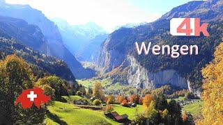 SWITZERLAND - WENGEN - PART 9 - LAUTERBRUNNEN - Walking Tour beautiful villages - hermosos - 4k