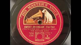 Sweet-So-And-So - The Rhythm Band (George Fisher) - HMV B 5482