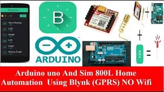 Control Arduino over internet with Blynk app. Best iot Tutorial . GSM module And Arduino.  NO Wifi