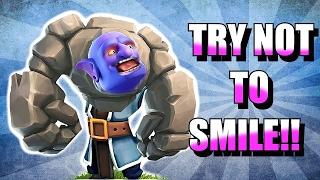 TRY NOT TO SMILE!! IMPOSSIBLE CHALLENGE!! CLASH OF CLANS!!!