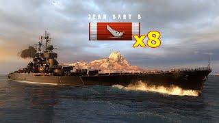 World of WarShips Jean Bart  - 8 Kills 224K Damage