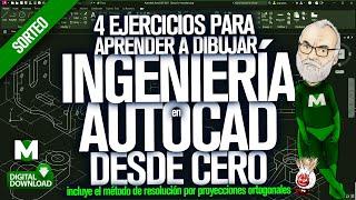 AutoCAD - INGENIERIA | tutorial ESPAÑOL Curso PRINCIPIANTES 2D desde CERO piezas mecanicas montea