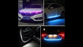 LED car hood lights strip Daytime Running Lights, RGB Flexible Car Engine Cover Decoration Headlight