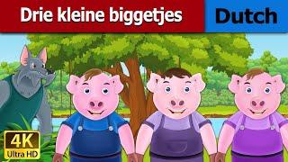 Drie kleine biggetjes | Three Little Pigs in Dutch | 4K UHD | Dutch Fairy Tales